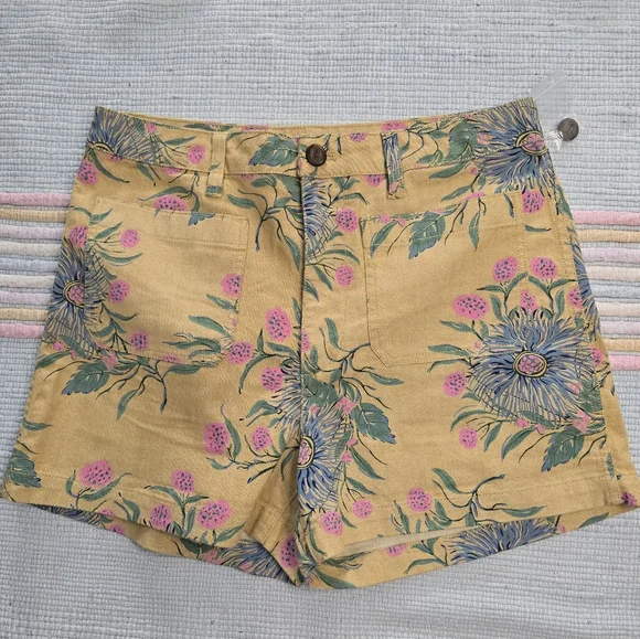 Madewell Yellow Floral Jean Shorts - Picture 2 of 4